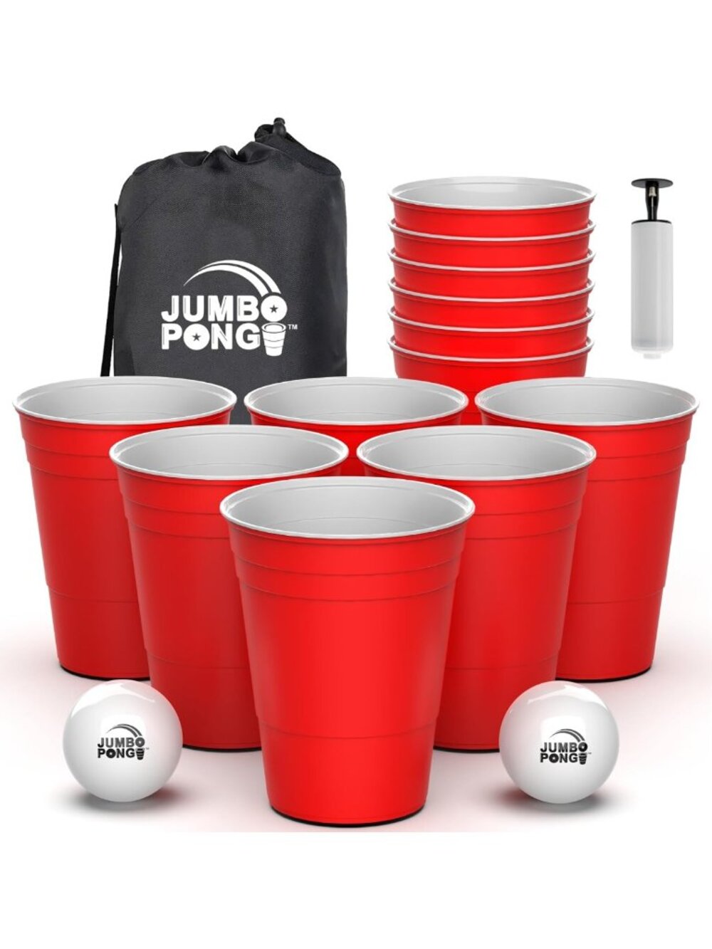 Giant Yard Pong Set - Jumbo Outdoor Game for Lawn, Beach, Camping & Tailgating